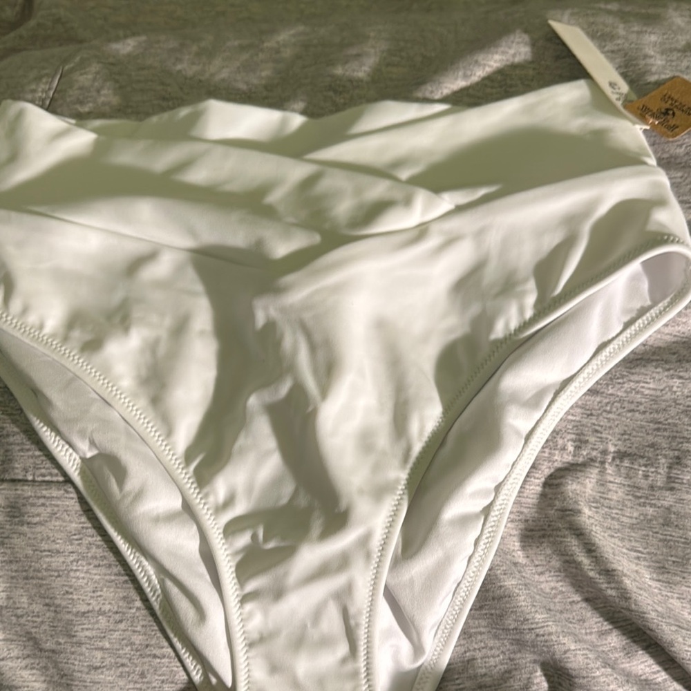 White High-Waisted Bikini Bottom